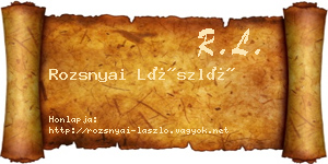 Rozsnyai László névjegykártya
